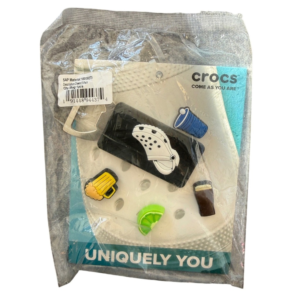 Crocs Jibbitz Charms 5 Pack Beer Mug Lime Soda Cup Crocs Shoe Accessories unisex